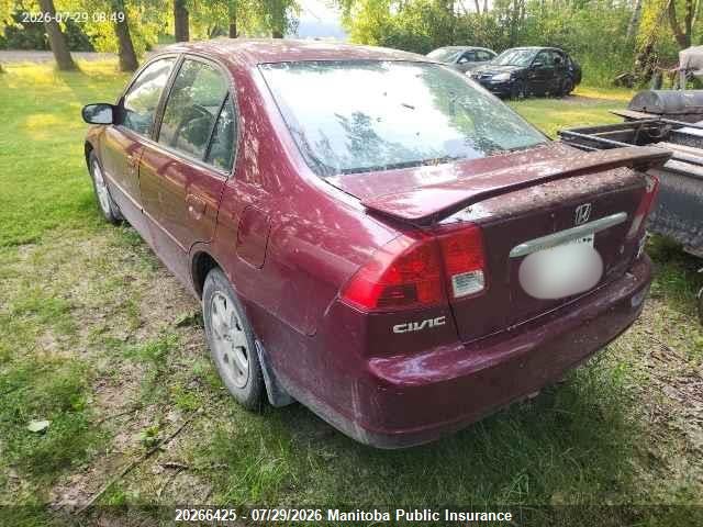 Aukcja sprzedaży 2003 Honda Civic Lx, vin: 2HGES16863H935432, numer aukcji: 20266425