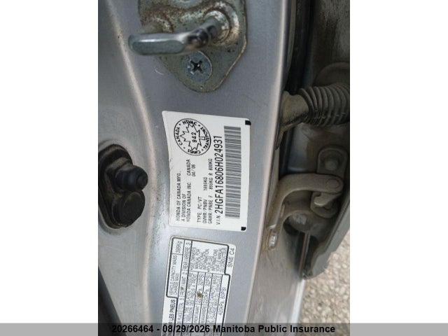 Продаж на аукціоні авто 2006 Honda Civic Ex, vin: 2HGFA16806H024931, номер лоту: 20266464