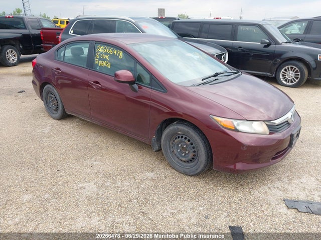 2012 Honda Civic Lx მანქანა იყიდება აუქციონზე, vin: 2HGFB2F46CH012021, აუქციონის ნომერი: 20266478