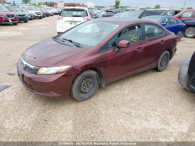2012 Honda Civic Lx მანქანა იყიდება აუქციონზე, vin: 2HGFB2F46CH012021, აუქციონის ნომერი: 20266478