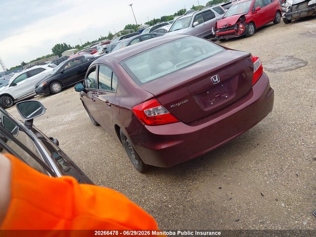 2012 Honda Civic Lx მანქანა იყიდება აუქციონზე, vin: 2HGFB2F46CH012021, აუქციონის ნომერი: 20266478