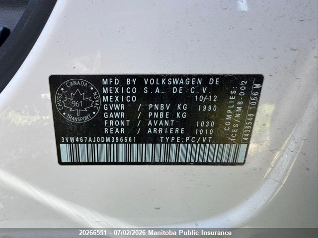 2013 Volkswagen Jetta Gli მანქანა იყიდება აუქციონზე, vin: 3VW467AJ0DM396561, აუქციონის ნომერი: 20266551