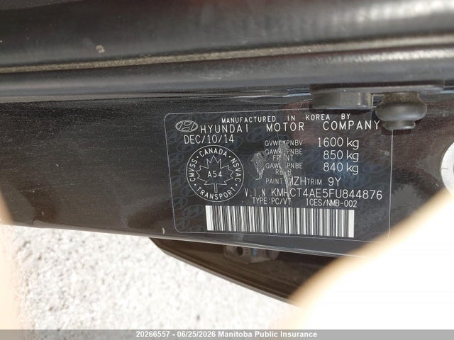 Hyundai ACCENT GL 2015 KMHCT4AE5FU844876 Image 8