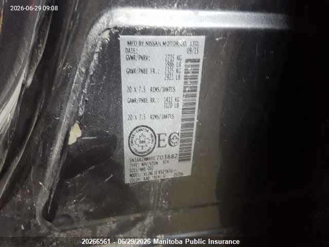 Nissan Pathfinder Platinum 2015 5N1AR2MM4FC703882 Image 9