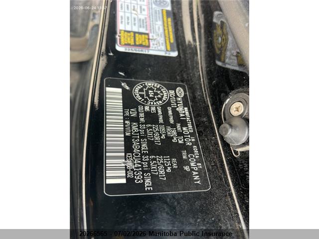 Aukcja sprzedaży 2012 Hyundai Tucson L, vin: KM8JT3AB4CU441393, numer aukcji: 20266565