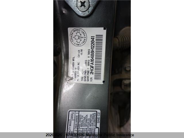 Продаж на аукціоні авто 2008 Honda Civic Ex-l, vin: 2HGFA16488H122041, номер лоту: 20266626