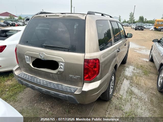 Продажа на аукционе авто 2005 Honda Pilot Ex-l, vin: 2HKYF18595H002718, номер лота: 20266765