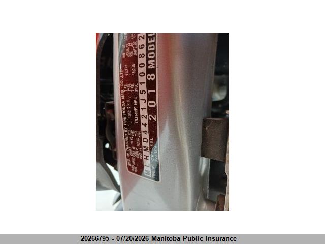 20266795 :رقم المزاد ، MLHMD4421J5100862 vin ، 2018 Honda Crf 250l مزاد بيع