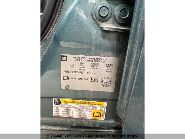 Aukcja sprzedaży 2009 Chevrolet Malibu Ls, vin: 1G1ZG57B69F234539, numer aukcji: 20266840