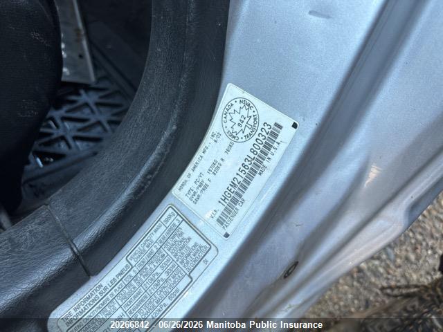 Aukcja sprzedaży 2003 Honda Civic Lx, vin: 1HGEM21563L800323, numer aukcji: 20266842