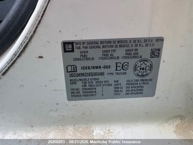 3GCUKREC5EG383486 Chevrolet Silverado 1500 Lt Crew Cab
