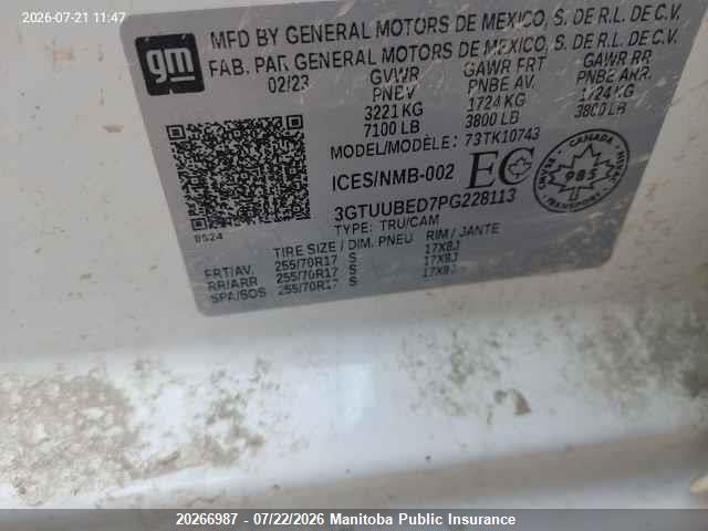 GMC Sierra 1500 Sle Crew Cab 2023 3GTUUBED7PG228113 Image 9