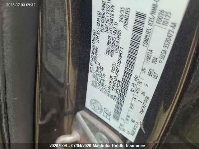 Aukcja sprzedaży 2015 Ford Escape Titanium, vin: 1FMCU9J98FUB99671, numer aukcji: 20267009