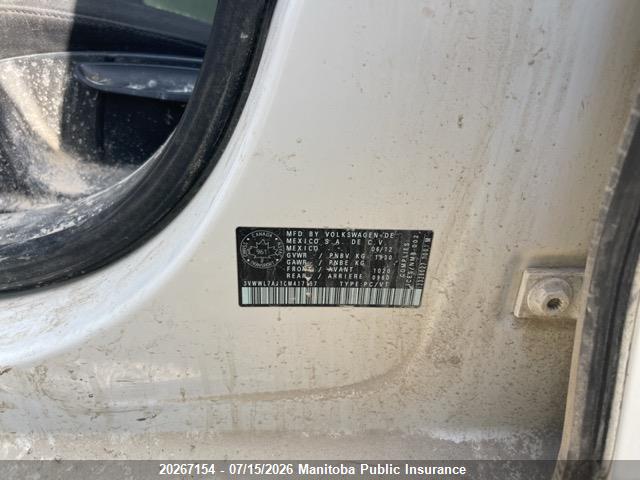 20267154 :رقم المزاد ، 3VWWL7AJ1CM417157 vin ، 2012 Volkswagen Jetta 2.0 Tdi مزاد بيع