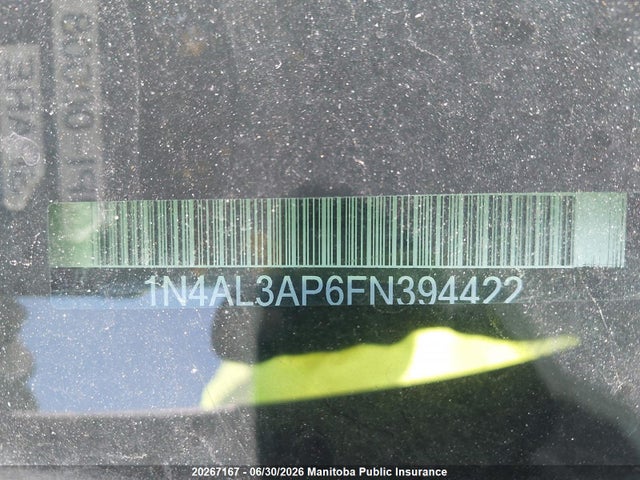 Aukcja sprzedaży 2015 Nissan Altima 2.5 Sl, vin: 1N4AL3AP6FN394422, numer aukcji: 20267167