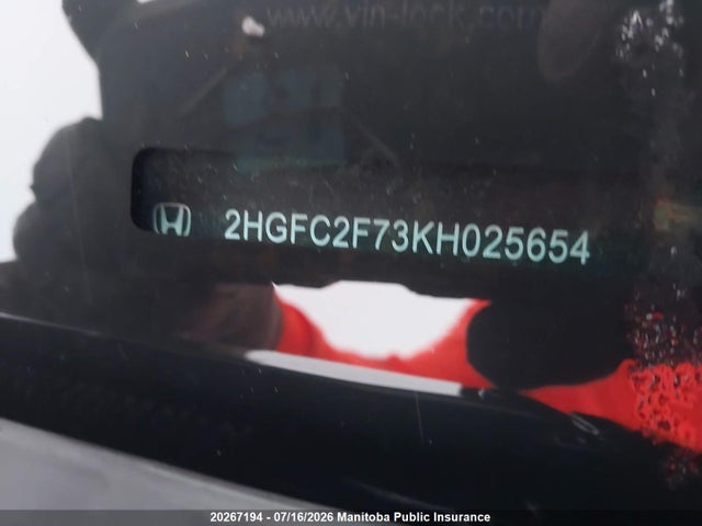 2HGFC2F73KH025654 Honda CIVIC EX