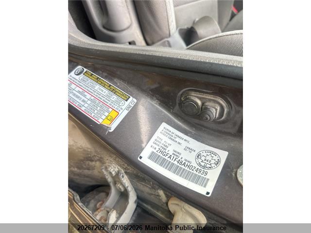 2010 Honda Civic Dx-g მანქანა იყიდება აუქციონზე, vin: 2HGFA1F48AH024939, აუქციონის ნომერი: 20267209