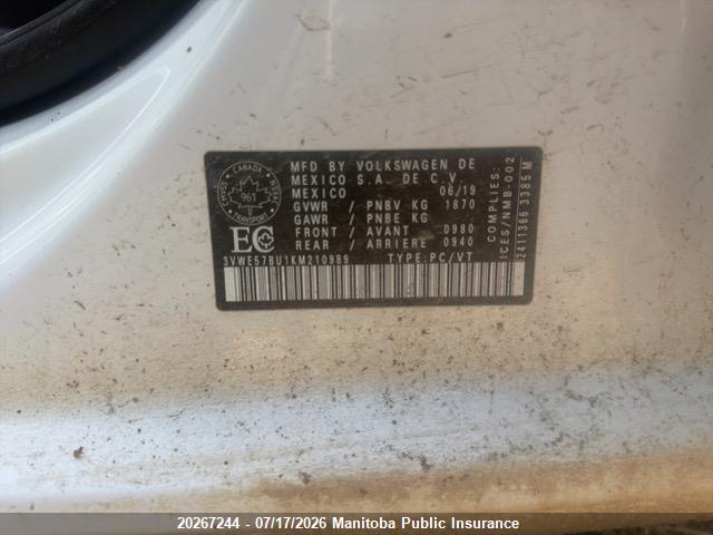 3VWE57BU1KM210989 Volkswagen Jetta 1.4 Tsi