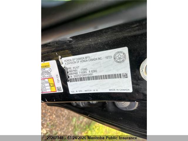 Honda Civic Lx-b 2024 2HGFE2F29RH104691 Image 9