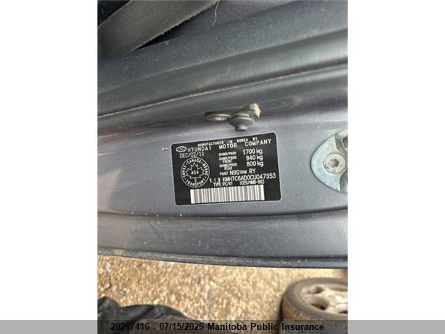 20267416 :رقم المزاد ، KMHTC6AD0CU047353 vin ، 2012 Hyundai Veloster مزاد بيع