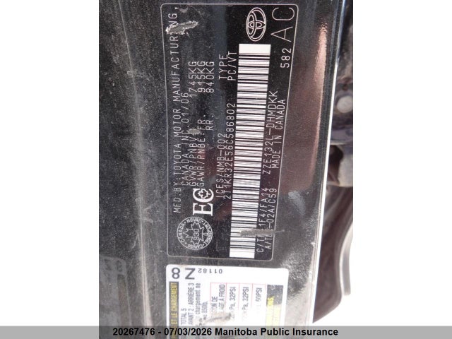 2006 Toyota Matrix Trd Special Edition მანქანა იყიდება აუქციონზე, vin: 2T1KR32E56C586802, აუქციონის ნომერი: 20267476