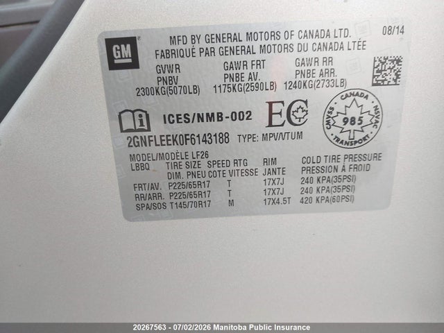 Chevrolet EQUINOX LS 2015 2GNFLEEK0F6143188 Image 8