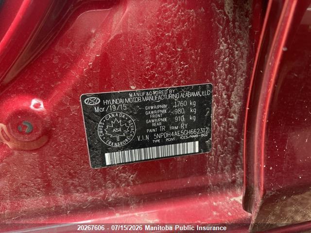 Hyundai ELANTRA GL 2016 5NPDH4AE5GH662312 Image 9