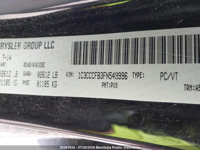 Chrysler 200 LX 2015 1C3CCCFB3FN549996 Image 9