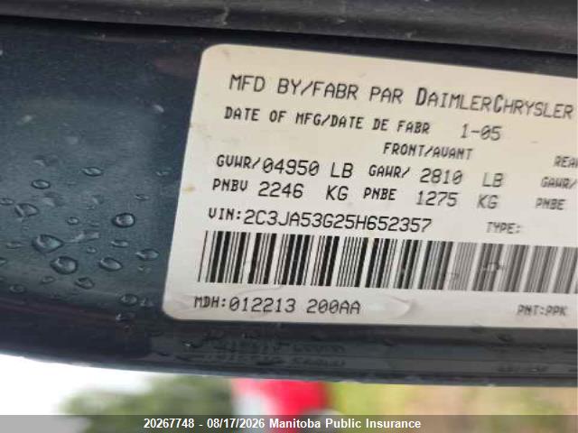 Aukcja sprzedaży 2005 Chrysler 300, vin: 2C3JA53G25H652357, numer aukcji: 20267748