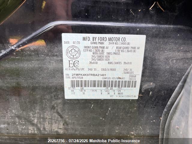 Ford Edge Titanium 2024 2FMPK4K97RBA21401 Image 9