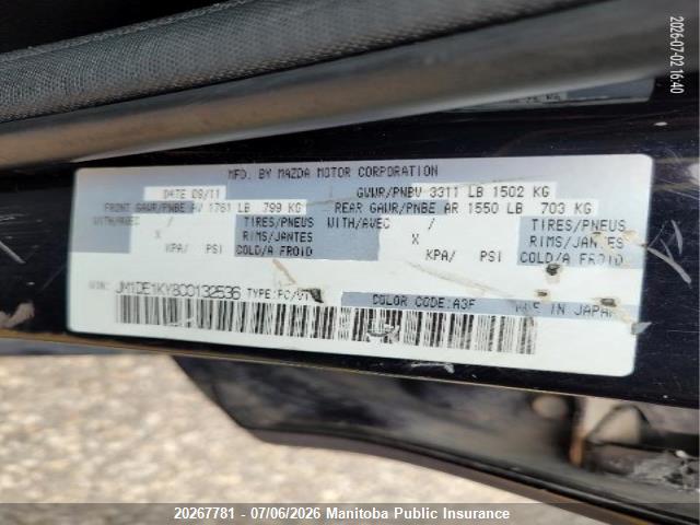 Aukcja sprzedaży 2012 Mazda 2 Mazda Gx, vin: JM1DE1KY8C0132536, numer aukcji: 20267781