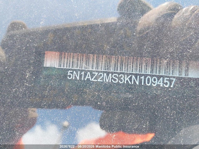Nissan MURANO SL 2019 5N1AZ2MS3KN109457 Image 9