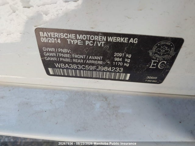 2015 Bmw 328i Xdrive მანქანა იყიდება აუქციონზე, vin: WBA3B3C59FJ984233, აუქციონის ნომერი: 20267856