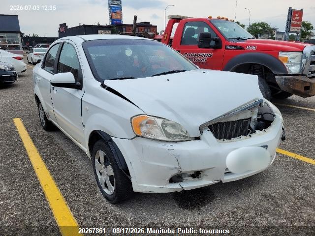 2007 Chevrolet Aveo Lt მანქანა იყიდება აუქციონზე, vin: KL1TD55617B142178, აუქციონის ნომერი: 20267861