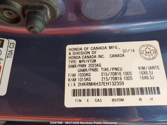 Honda CR-V EX 2014 2HKRM4H37EH132359 Image 9