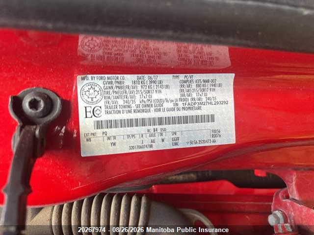 1FADP3M27HL293292 Ford FOCUS SEL