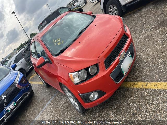 2012 Chevrolet Sonic Lt მანქანა იყიდება აუქციონზე, vin: 1G1JC5SH4C4125889, აუქციონის ნომერი: 20267987