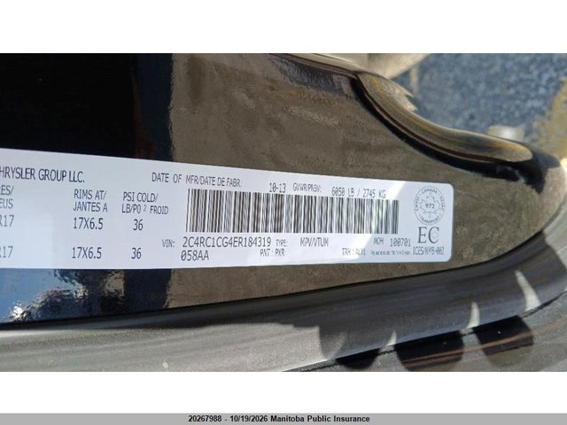 2C4RC1CG4ER184319 Chrysler Town &amp; Country Touring