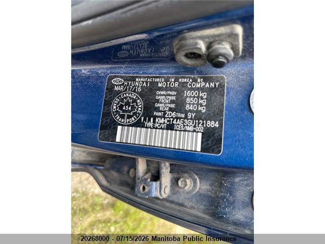 Hyundai ACCENT GL 2016 KMHCT4AE3GU121884 Image 9