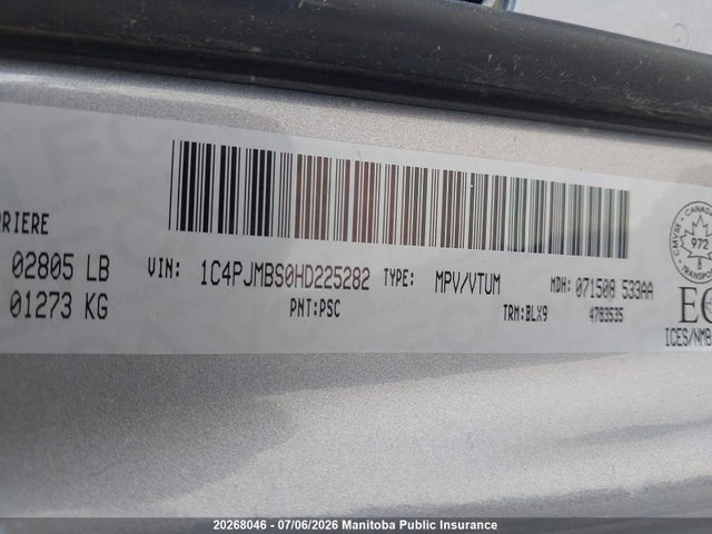 1C4PJMBS0HD225282 Jeep Cherokee Trailhawk