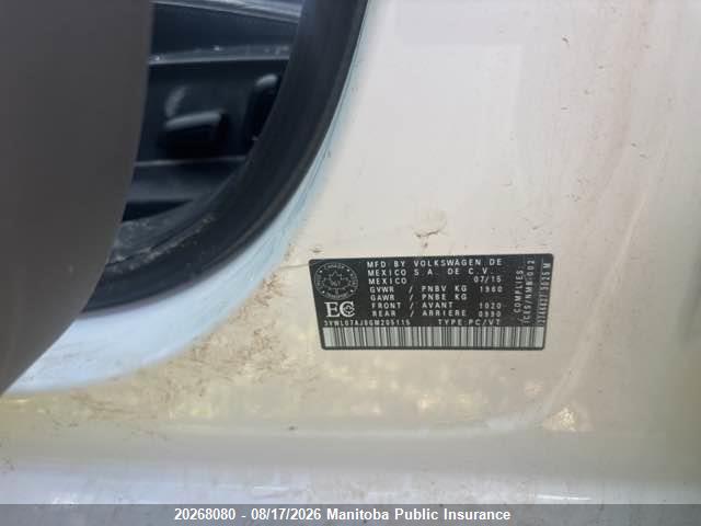 Auction sale of the 2016 Volkswagen Jetta 1.8 Tsi, vin: 3VWL07AJ8GM205115, lot number: 20268080