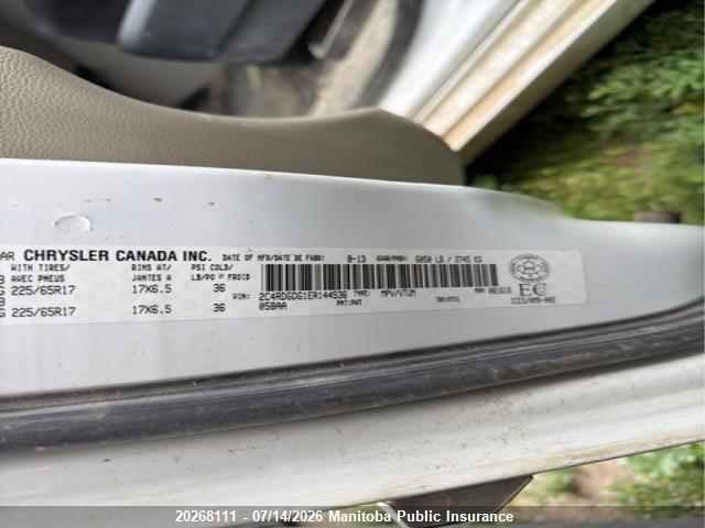 Продаж на аукціоні авто 2014 Dodge Grand Caravan Crew, vin: 2C4RDGDG1ER144536, номер лоту: 20268111