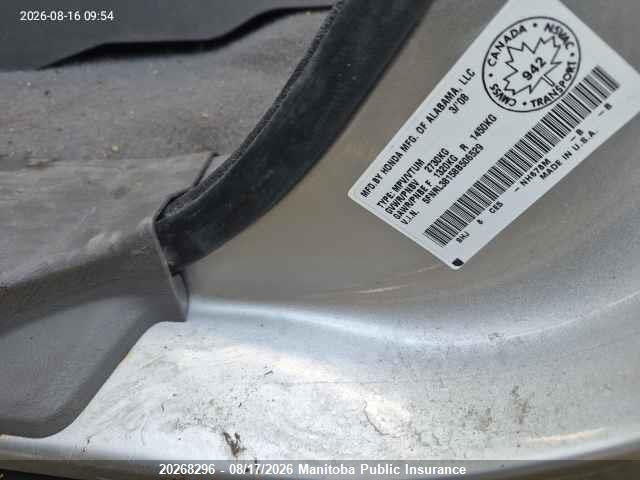 Продажа на аукционе авто 2008 Honda Odyssey Lx, vin: 5FNRL38158B506529, номер лота: 20268296
