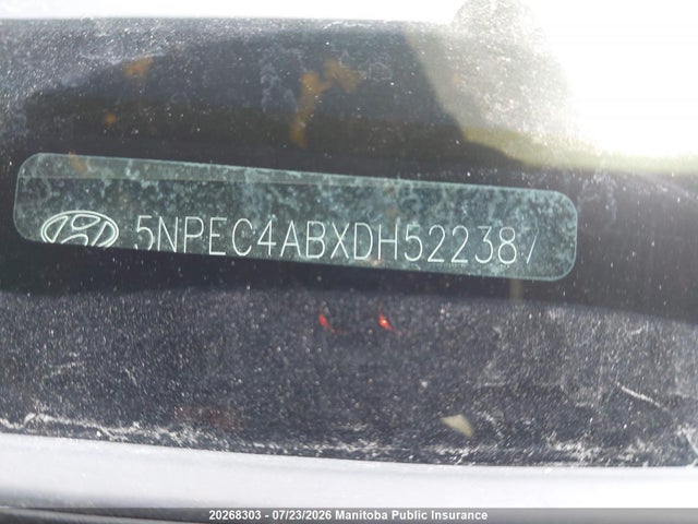 2013 Hyundai Sonata 2.0t Limited მანქანა იყიდება აუქციონზე, vin: 5NPEC4ABXDH522387, აუქციონის ნომერი: 20268303
