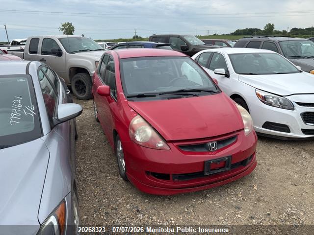 2007 Honda Fit Sport მანქანა იყიდება აუქციონზე, vin: JHMGD38677S817962, აუქციონის ნომერი: 20268323