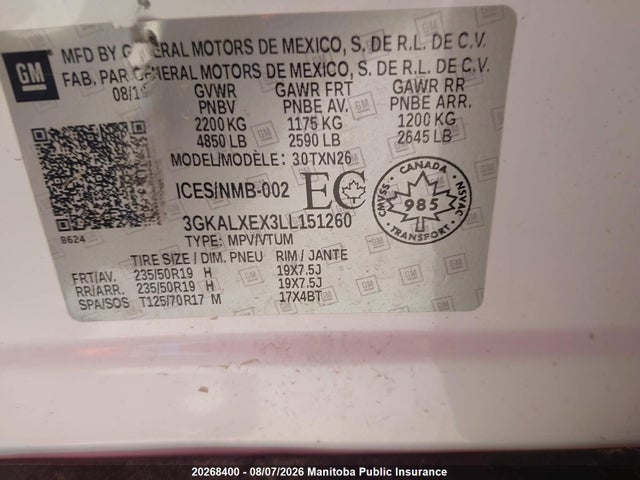 2020 Gmc Terrain Denali 2.0t მანქანა იყიდება აუქციონზე, vin: 3GKALXEX3LL151260, აუქციონის ნომერი: 20268400