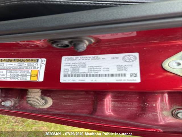 2HKRW2H96LH217399 Honda Cr-v Touring