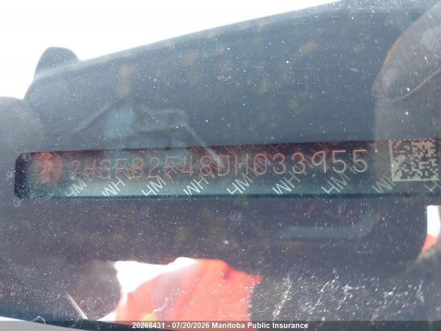 20268431 :رقم المزاد ، 2HGFB2F48DH033955 vin ، 2013 Honda Civic Lx مزاد بيع