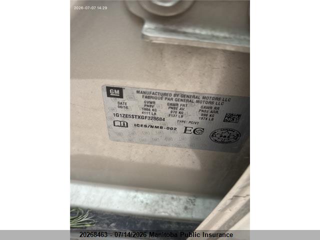 Aukcja sprzedaży 2016 Chevrolet Malibu Lt, vin: 1G1ZE5STXGF328684, numer aukcji: 20268463