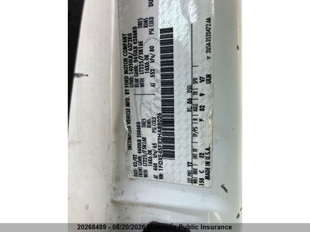 Продажа на аукционе авто 2002 Ford E450 Sd, vin: 1FDXE45FX2HA88026, номер лота: 20268489